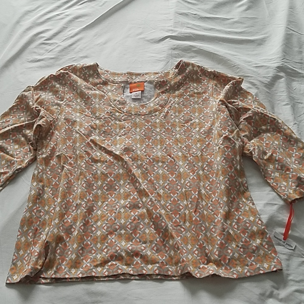3/4 sleeve orange blouse